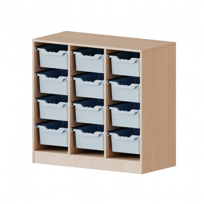 ErgoTray Regal, 3reihig, 2,5 OH, 12 hohe BoxenB/H/T 104,5x100x40cm 